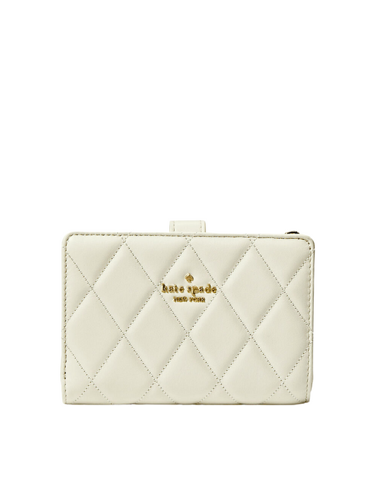 gambar-depan-Kate-Carey-Quilted-Leather-Medium-Compact-Bifold-Wallet-Meringue