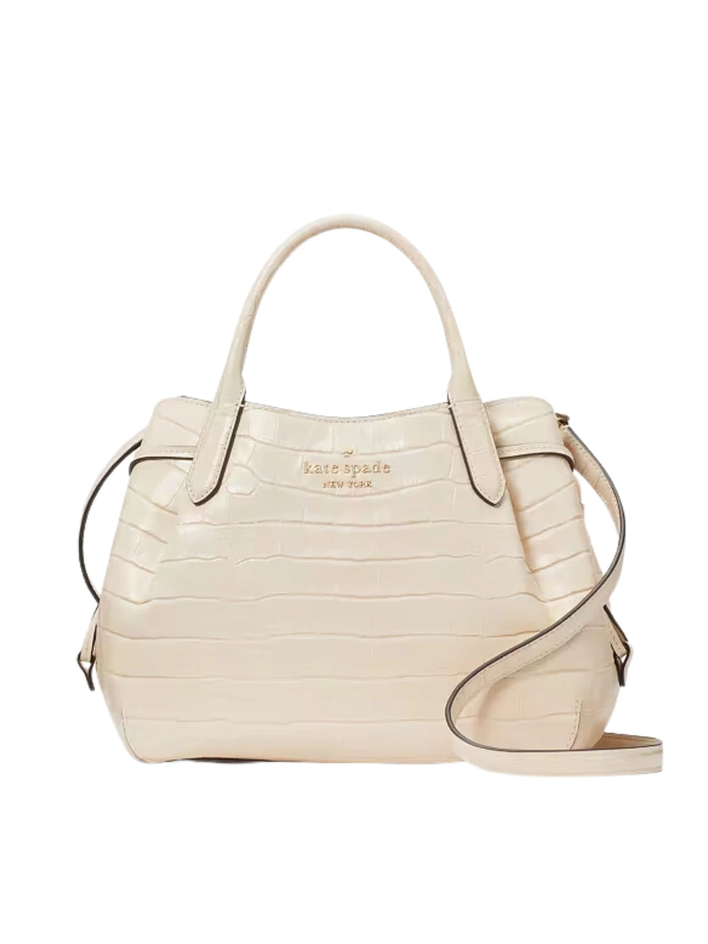 gambar-depan-Kate-Spade-Dumpling-Croc-Embossed-Small-Satchel-Bag-In-Bare