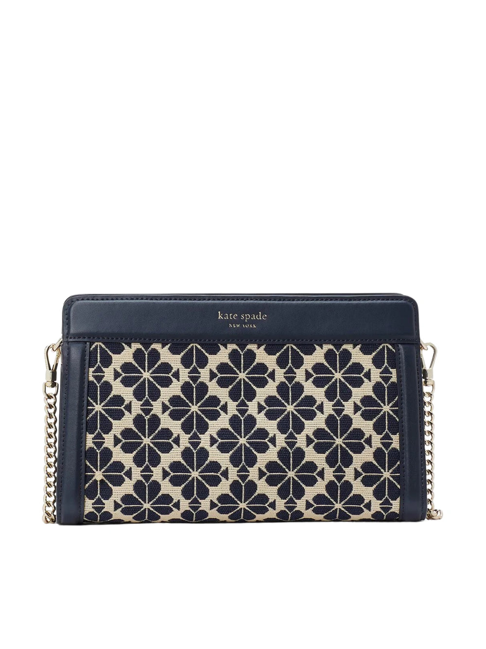 gambar-depan-Kate-Spade-Flower-Jacquard-Medium-Crossbody-Bag-Blue-Multi