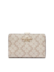 gambar-depan-Kate-Spade-Flower-Medium-Compact-Bifold-Wallet-Dark-Beige