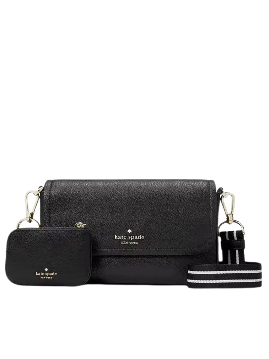 Kate spade black leather crossbody hotsell