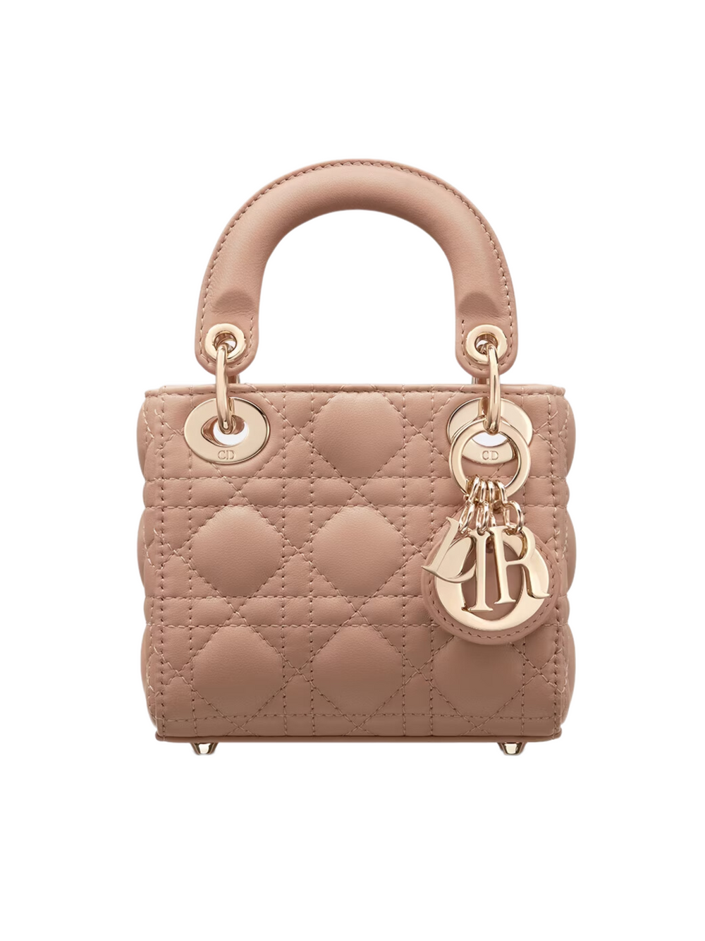 gambar-depan-Lady -Dior- Micro -Bag- Cannage -Lambskin- Rose- Des -Vents