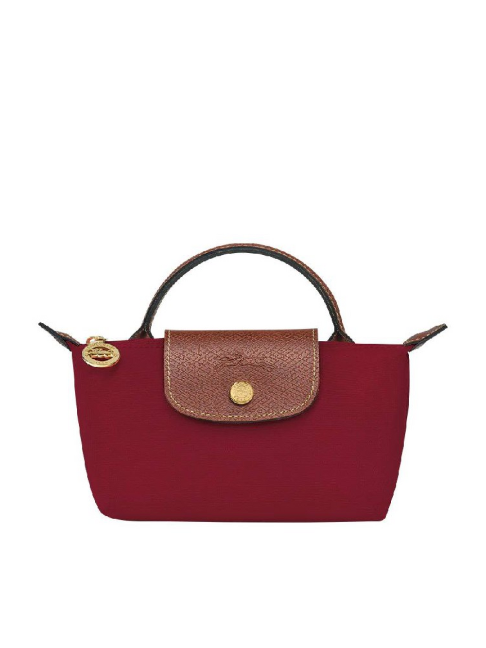 gambar-depan-Longcham-Le-Pliage-Original-Pouch-With-Top-Handle-Rouge-Balilene