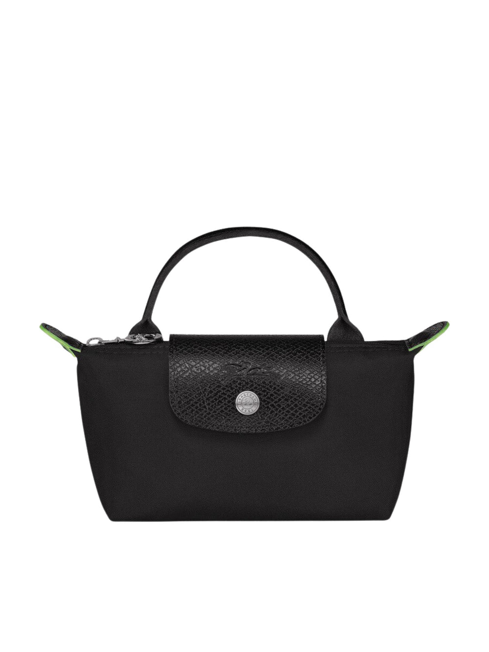 gambar-depan-Longchamp-Le-Pliage-Green-Pouch-With-Handle-Black-balilene