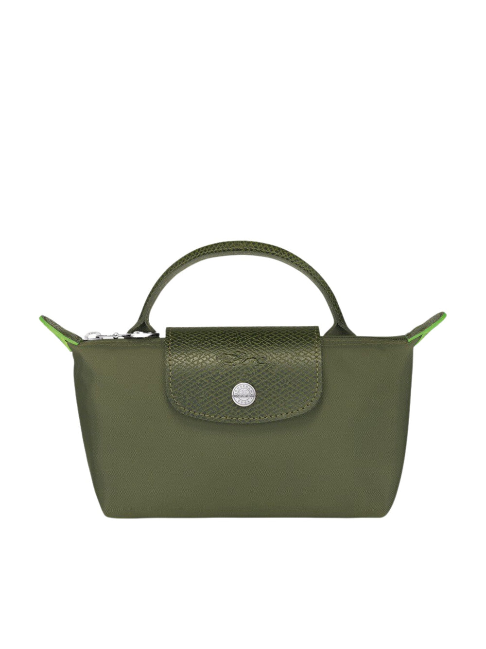 gambar-depan-Longchamp-Le-Pliage-Green-Pouch-With-Handle-Forest-balilene
