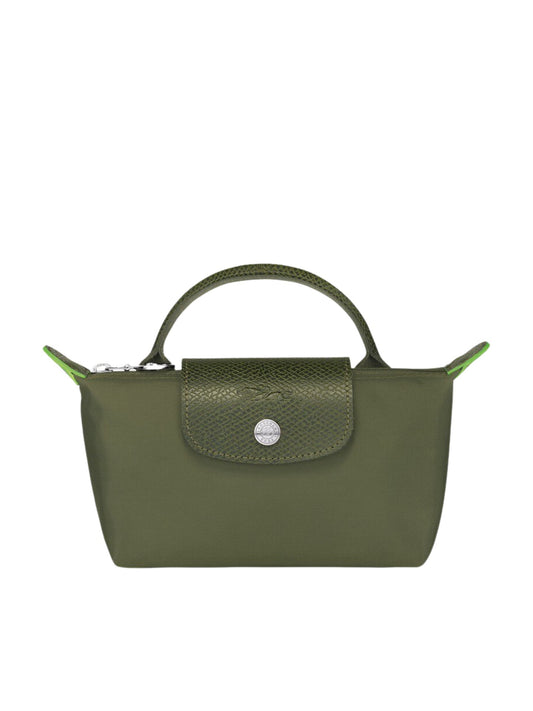 gambar-depan-Longchamp-Le-Pliage-Green-Pouch-With-Handle-Forest-balilene