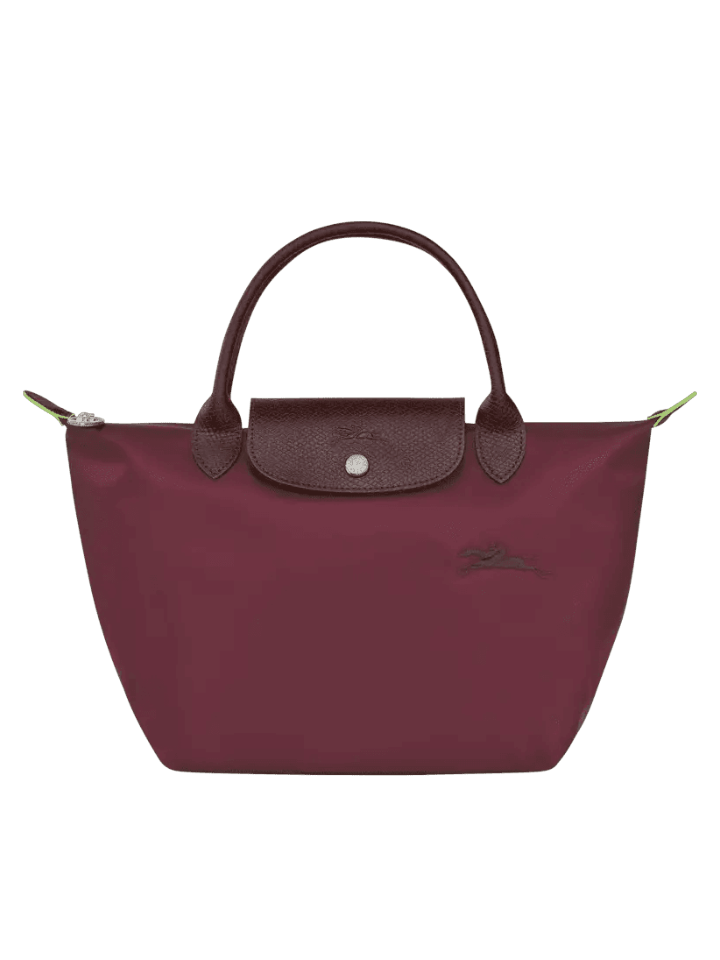 gambar-depan-Longchamp-Le-Pliage-Green-Small-Top-Handle-Bag-Bordeaux