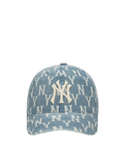 gambar-depan-MLB-Monogram-Denim-Ball-Hat-NY-Blue