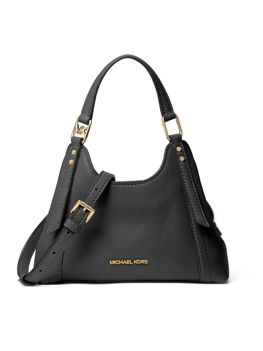 gambar-depan-Michael-Kors-Arlo-Small-Pebbled-Leather-Crossbody-Bag-Black