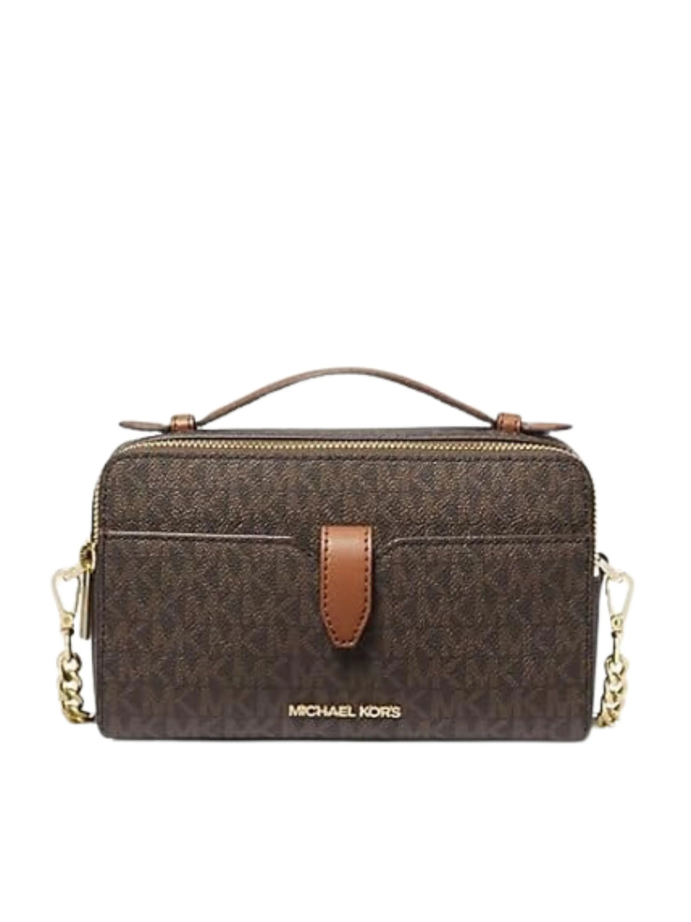 gambar-depan-Michael-Kors-Jet-Set-Item-Medium-Double-Zip-Phone-Crossbody-Brown