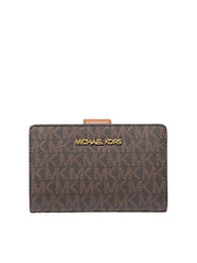 gambar-depan-Michael-Kors-Jet-Set-Travel-Billfold-Logo-Continental-Medium-Wallet-In-Signature-Brown