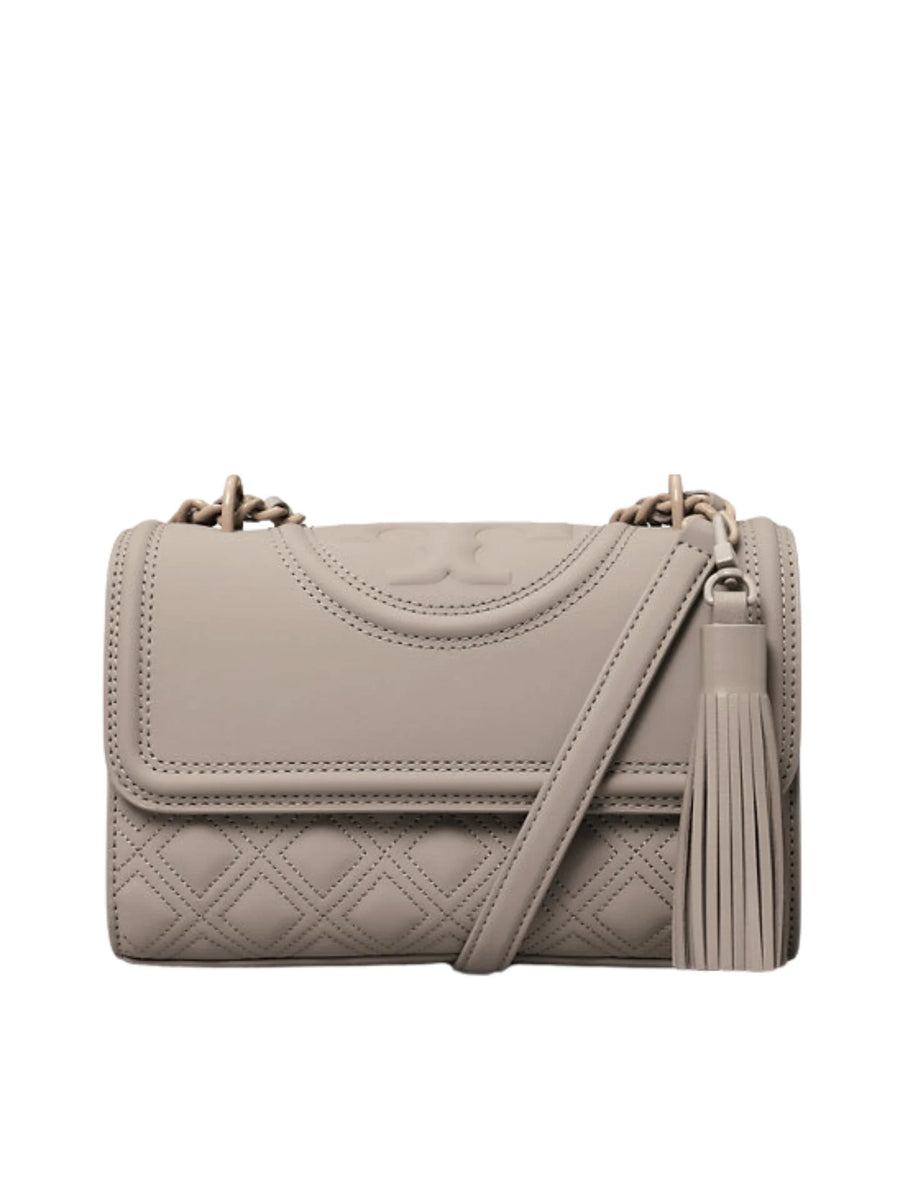 Tory Burch Fleming Matte Convertible Shoulder Bag Grey Heron Balilene