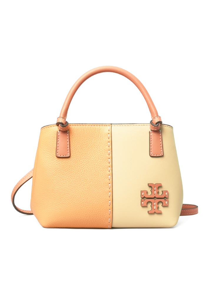 Tory Burch McGraw Mini Color-Block Jackfruit Yellow/Cream White