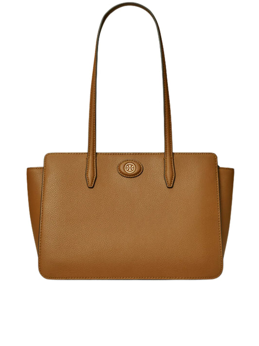 gambar-depan-Tory-Burch-Robinson-Small-Pebbled-Tote-Bristro-Brown
