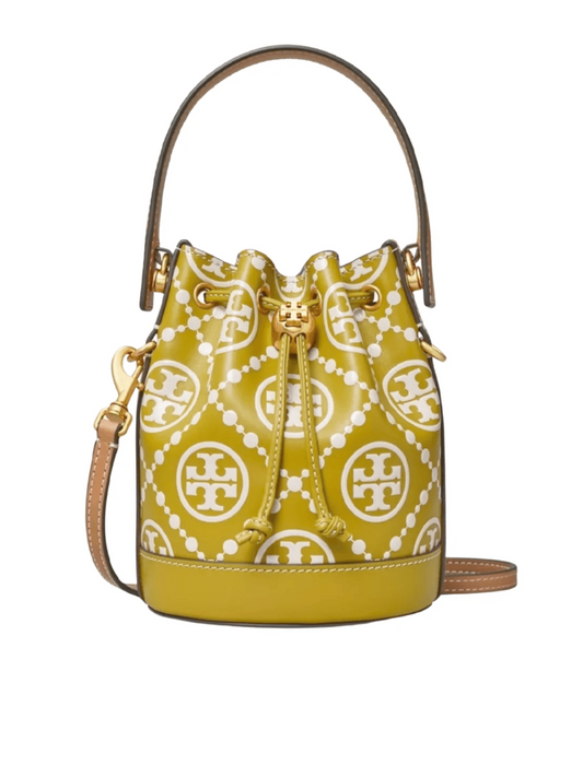 gambar-depan-Tory-Burch-T-Monogram-Contrast-Embossed-Mini-Bucket-Bag-Island-Palm-New-Cream
