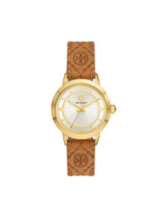 gambar-depan-Toy-Burch-Goldtone-Stainless-Steel-_-Monogram-Leather-Strap-WatchWEBP