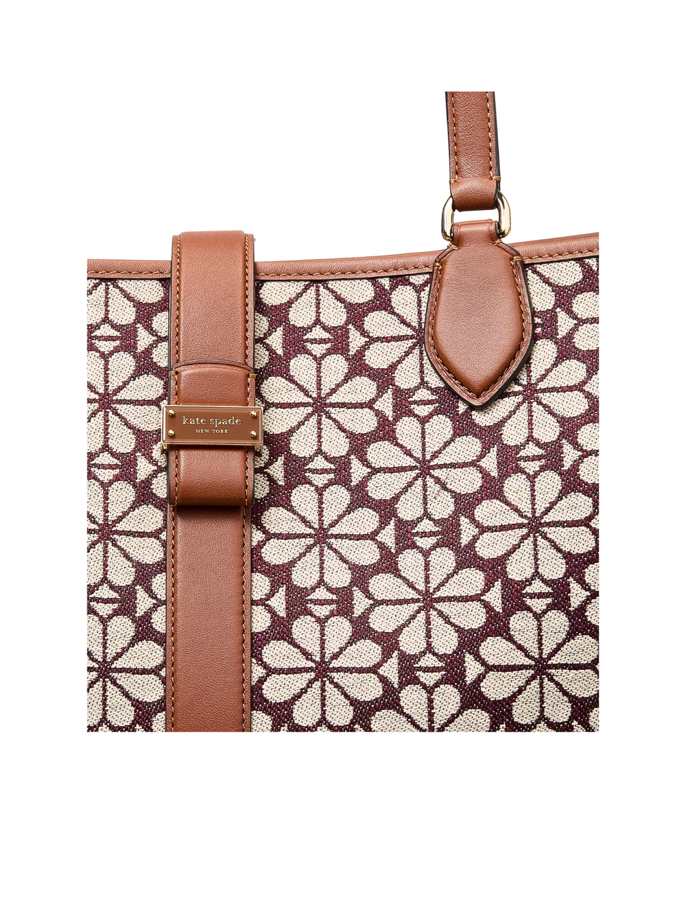 gambar-detai-Kate-Spade-Flower-Jacquard-Large-Open-Tote-Burgundy-Multi