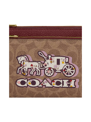gambar-detail-Coach-Double-Zip-Wallet-In-Signature-Canvas-With-Horse-And-Carriage-Print-Tan-Black-Cherry