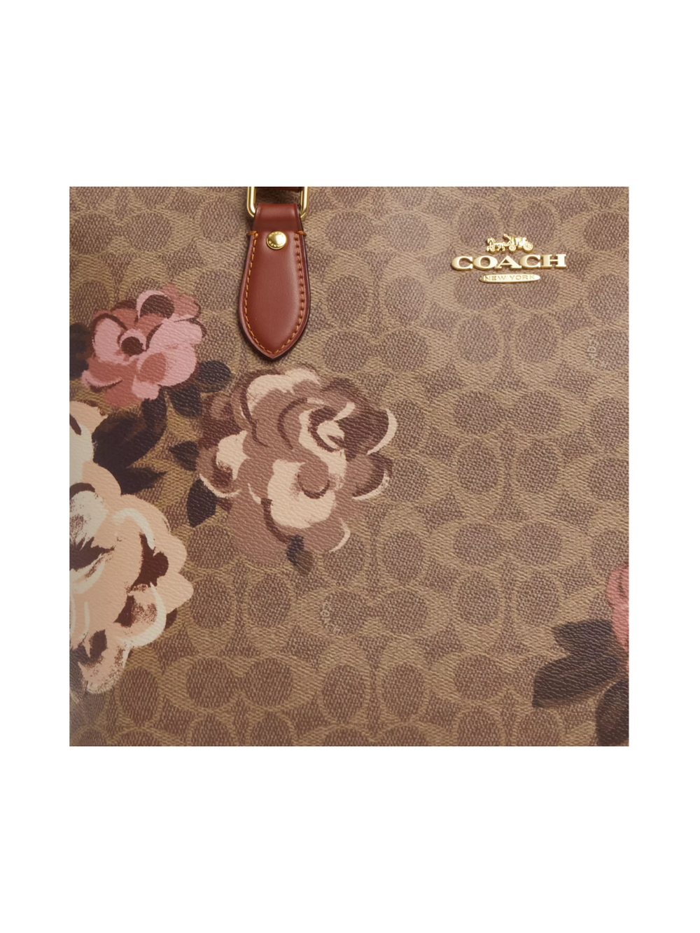 gambar-detail-Coach-Gallery-Tote-Bag-In-Signature-Canvas-With-Rose-Print-Gold-Tan-Multi