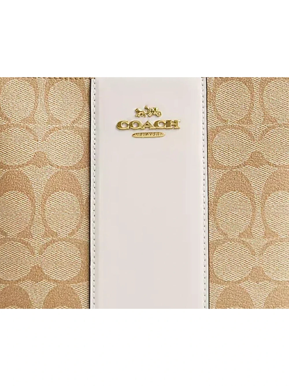 gambar-detail-Coach-Mini-Rowan-File-Bag-In-Signature-Canvas-With-Stripe-Light-Khaki-Chalk-Saddle