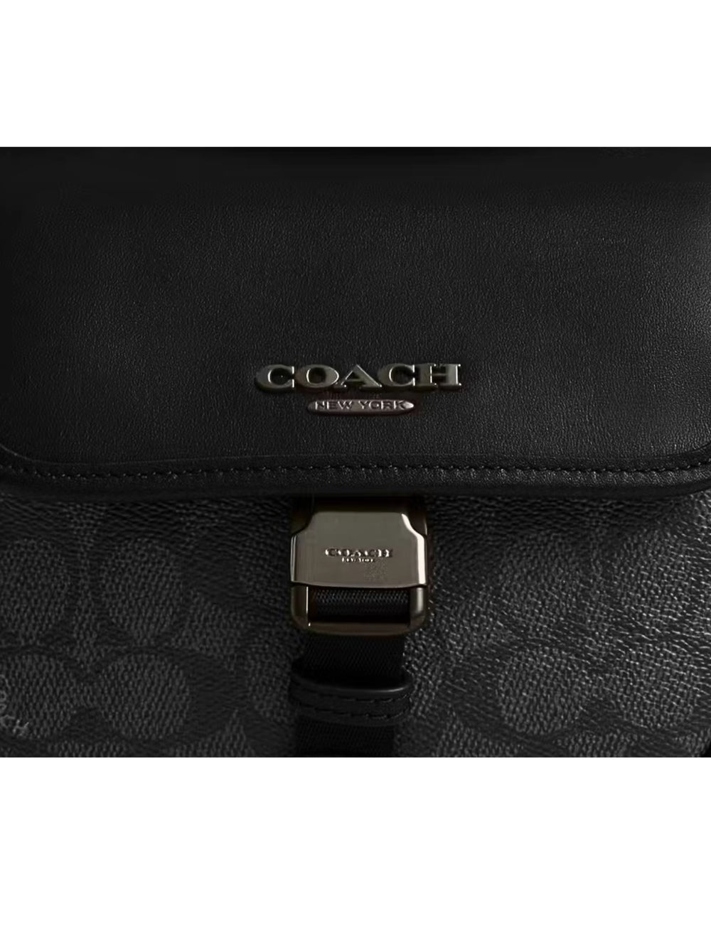 gambar-detail-Coach-Racer-Crossbody-Bag-In-Signature-Canvas-Charcoal-Black