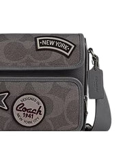 gambar-detail-Coach-Sullivan-Flap-Crossbody-Bag-In-Maxi-Signature-Canvas-With-Patches-Grey-Multi
