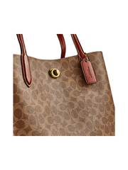 gambar-detail-Coach-Willow-Tote-In-Signature-Canvas-Tan-Rust