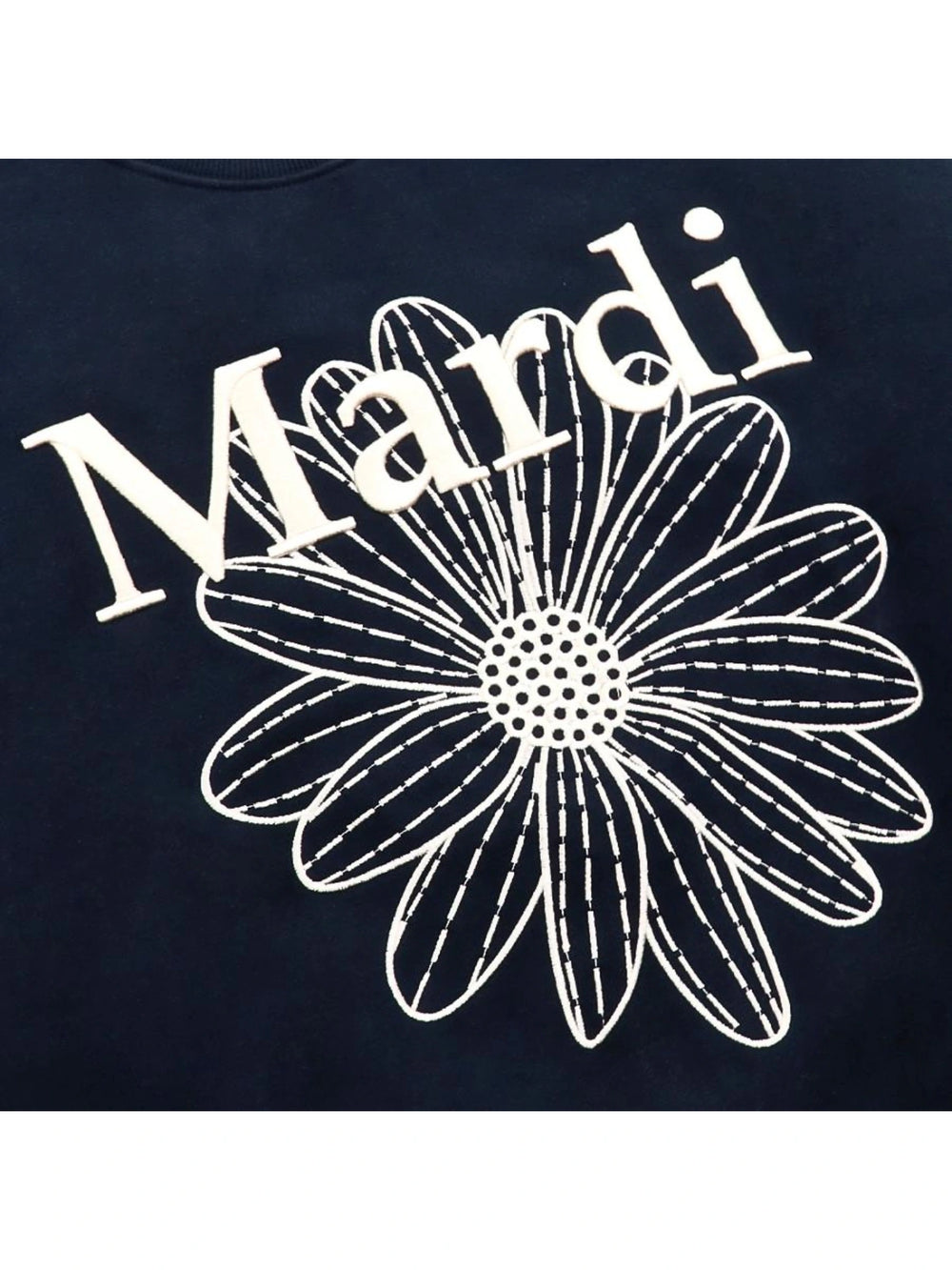 gambar-detail-Mardi-Mercredi-Sweatshirt-Flowermardi-Needlework-Navy-Cream