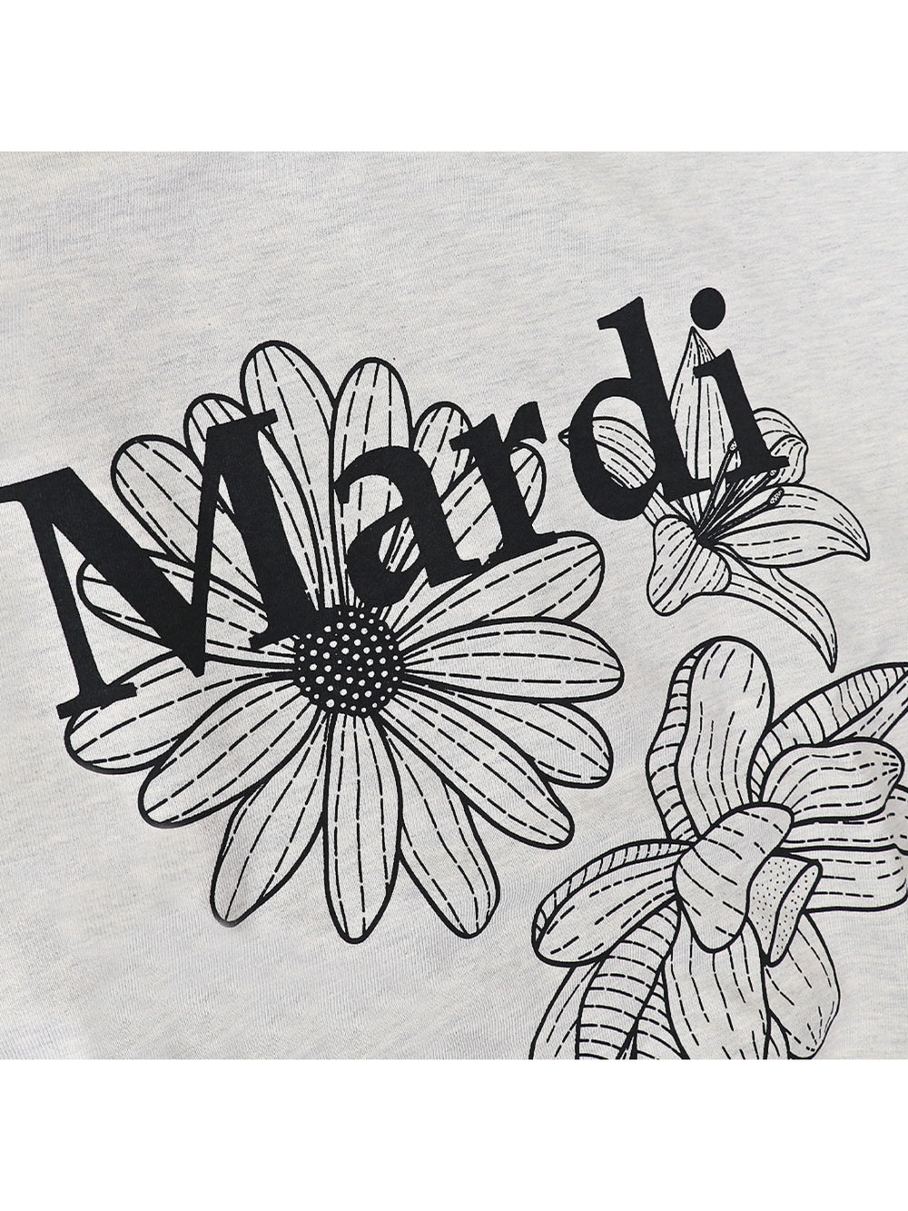 gambar-detail-Mardi-Mercredi-Sweatshirt-Triple-Flower-Oatmeal-Black