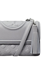 Tory Burch Fleming Soft Grain Small Convertible Shoulder Bag Slate