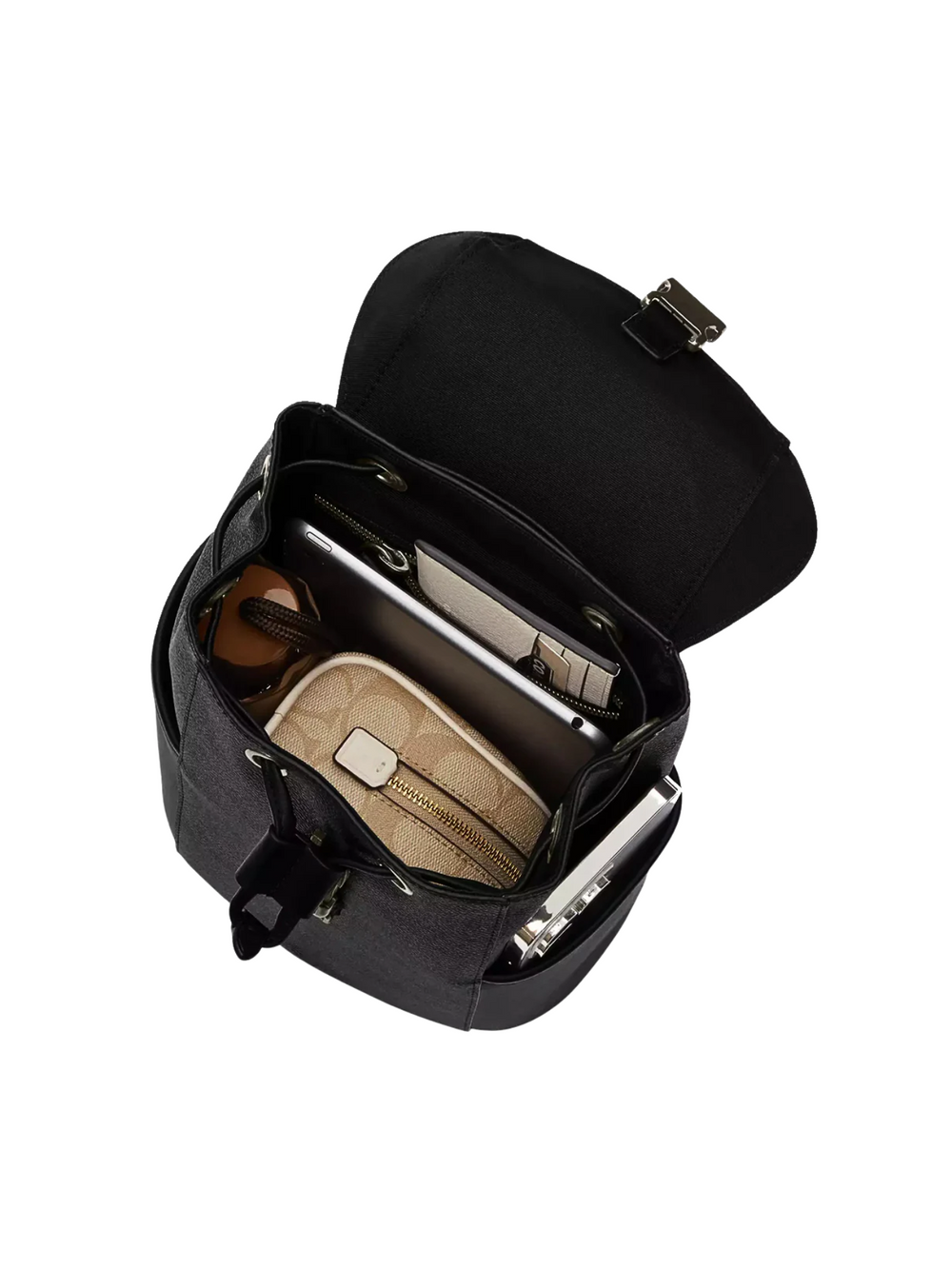 gambar-isi-Coach-Racer-Pack-Bag-In-Signature-Charcoal-Black