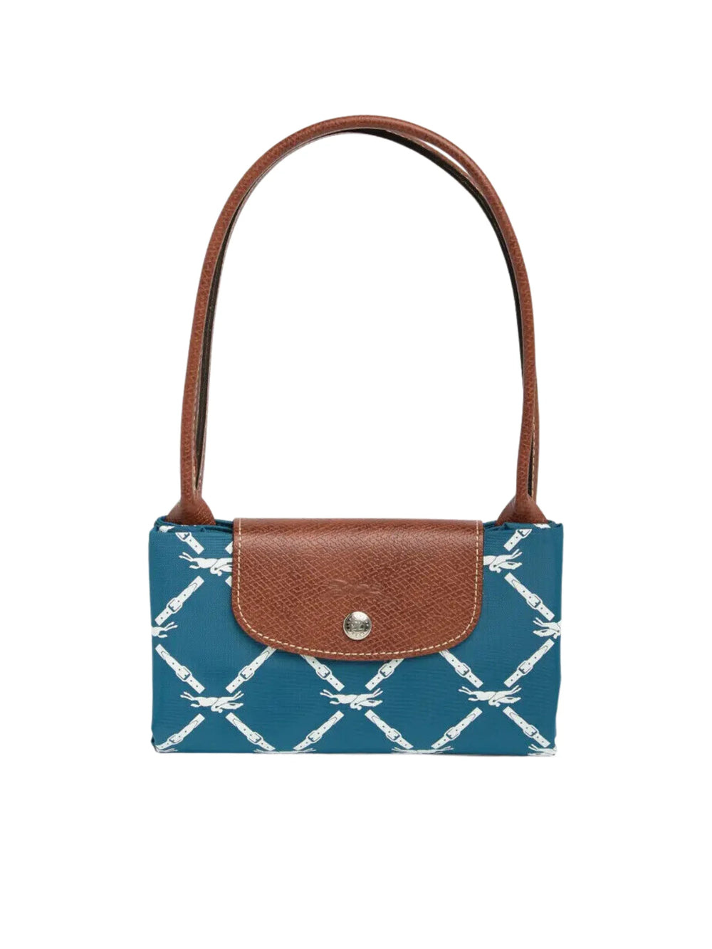 gambar-lipat-Longchamp-Le-Pliage-Lattice-Logo-Horse-Print-Medium-Long-Handle-PaonWEBP