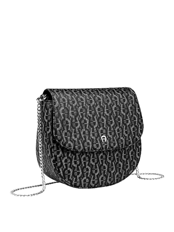gambar-samping-Aigner-Ava-Small-Shoulder-Bag-Logo-Black