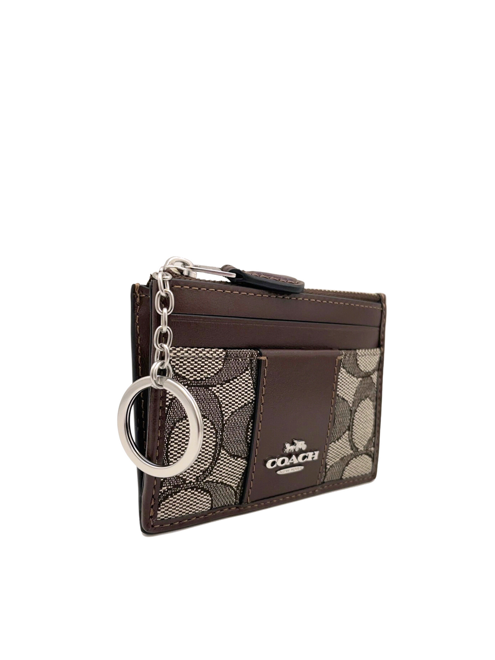 gambar-samping-Coach-Mini-Skinny-ID-Wallet-Signature-Jacquard-Oak-Maple