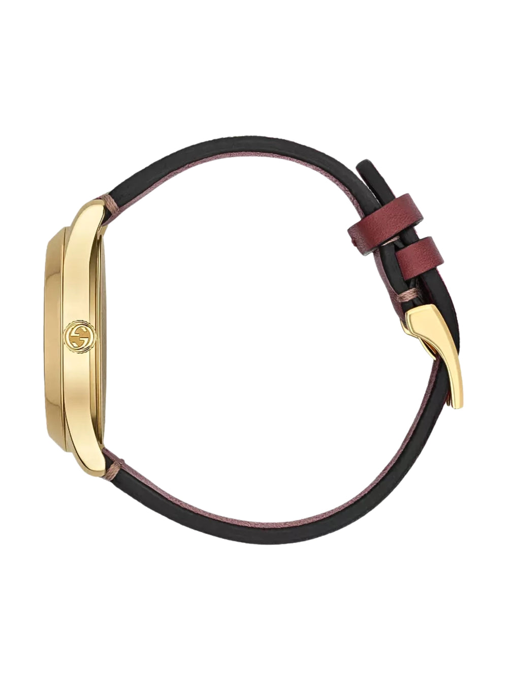 gambar-samping-Gucci-G-Timeless-Floral-Brown-Gold-Leather-Strap-Watch