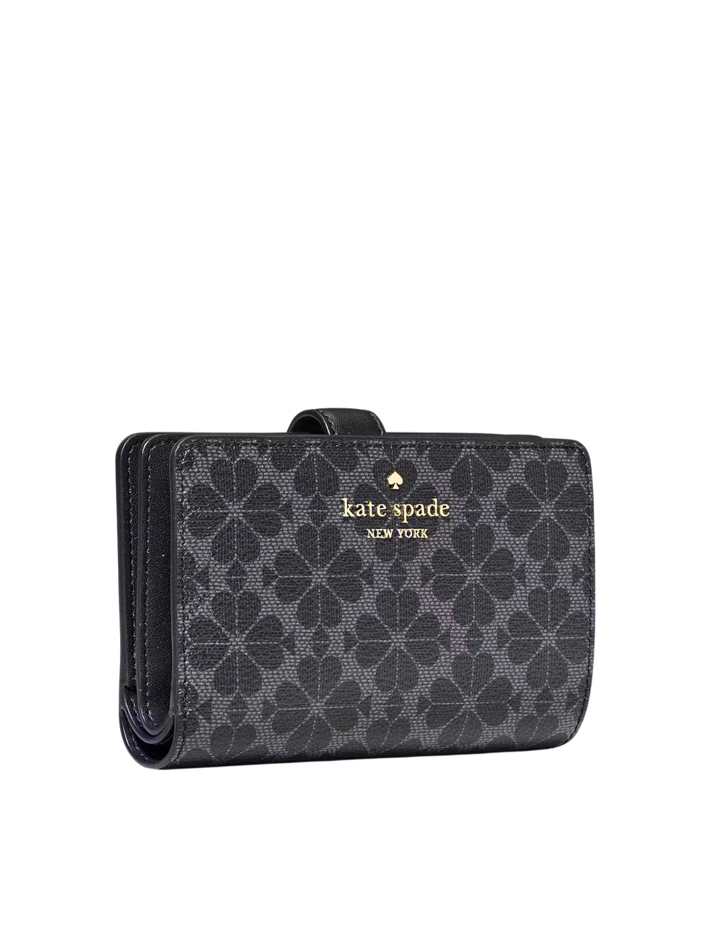gambar-samping-Kate-Spade-Flower-Medium-Compact-Bifold-Wallet-Black
