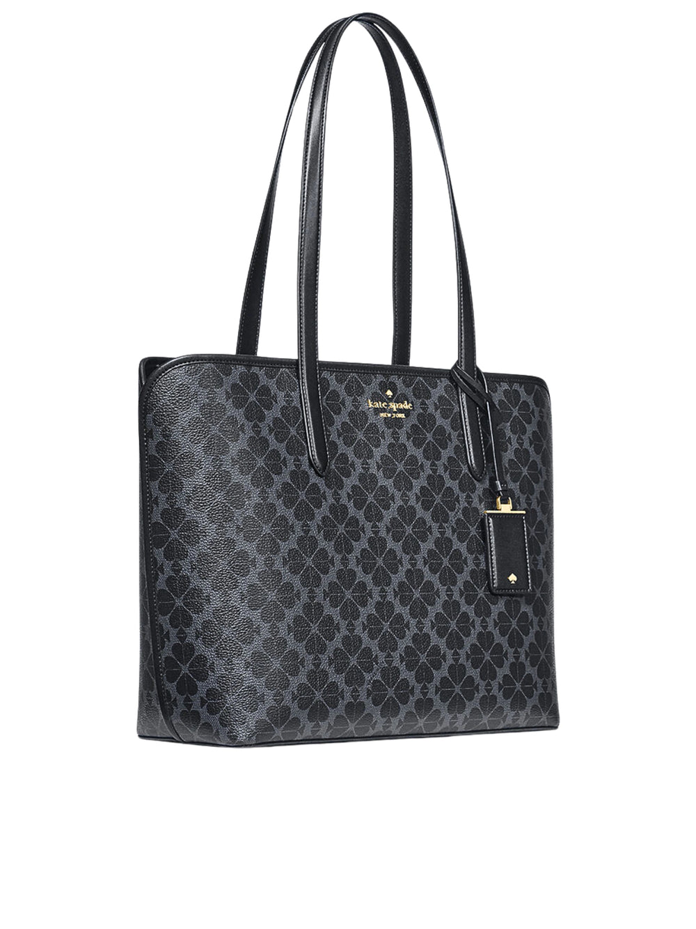 gambar-samping-Kate-Spade-Flower-PVC-Tote-Black