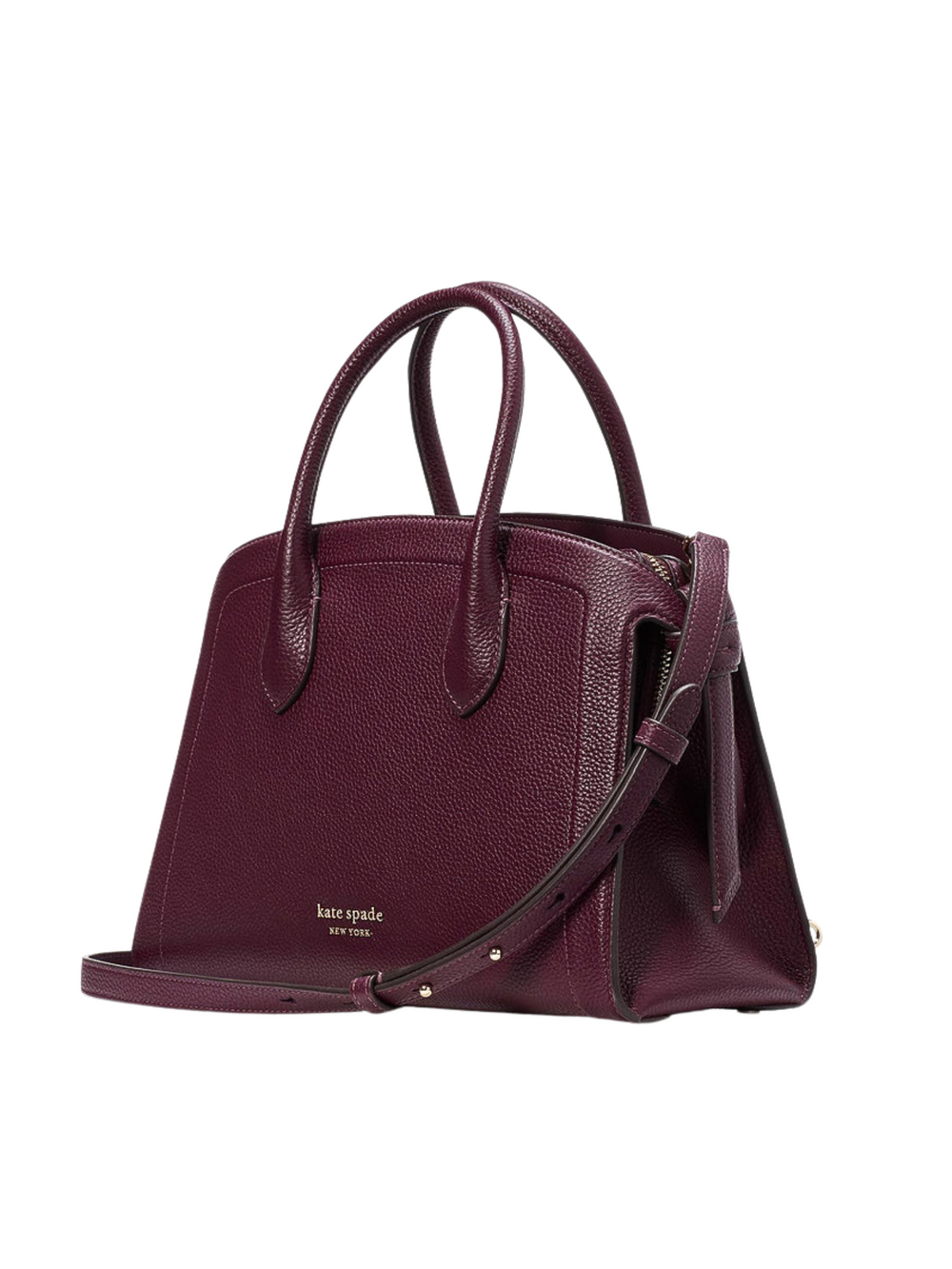 gambar-samping-Kate-Spade-Knott-Medium-Zip-Top-Satchel-Deep-Cherry