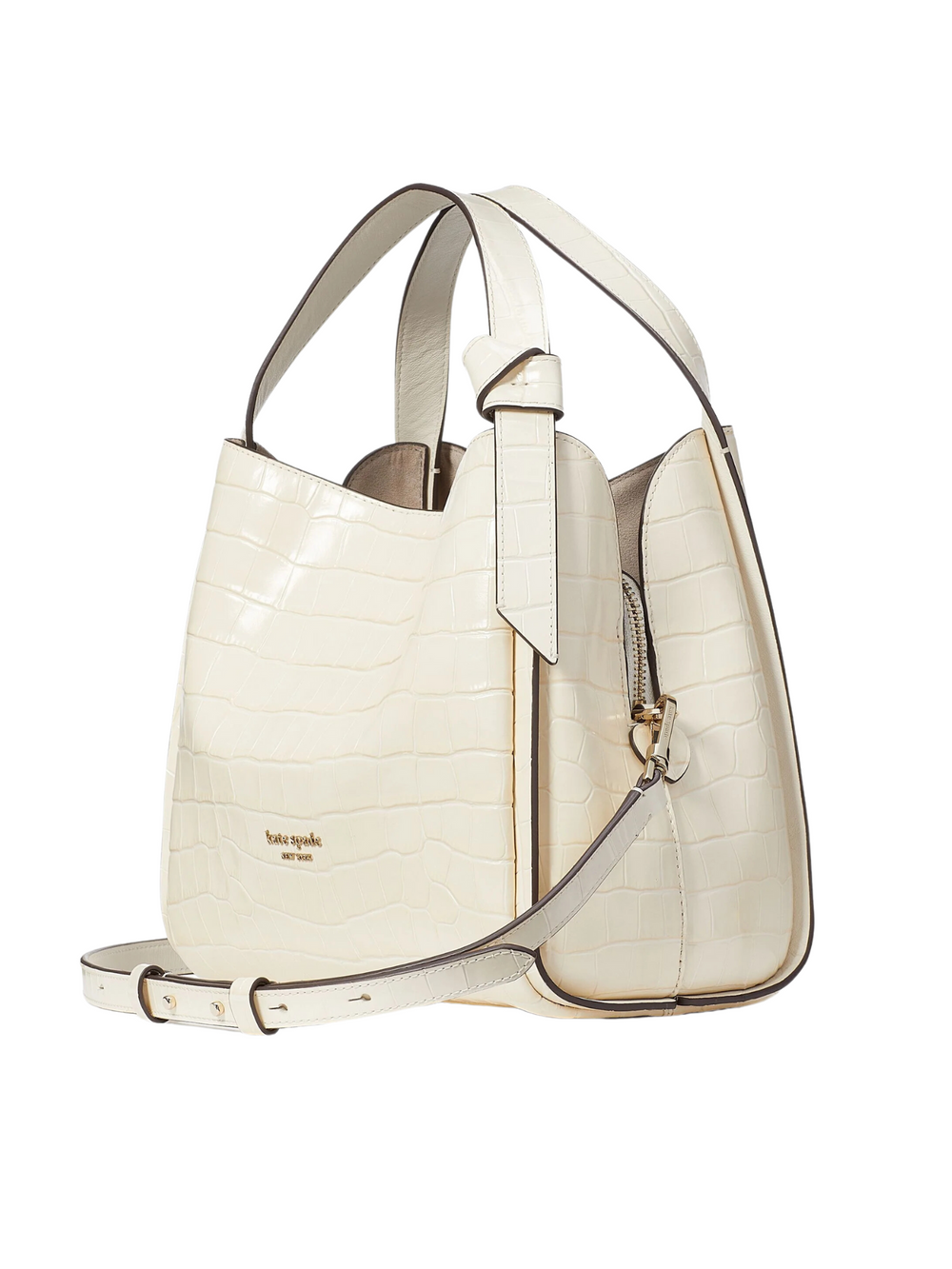gambar-samping-Kate-Spade-KnottCroc-embossed-Medium-Crossbody-Tote-Halo-White