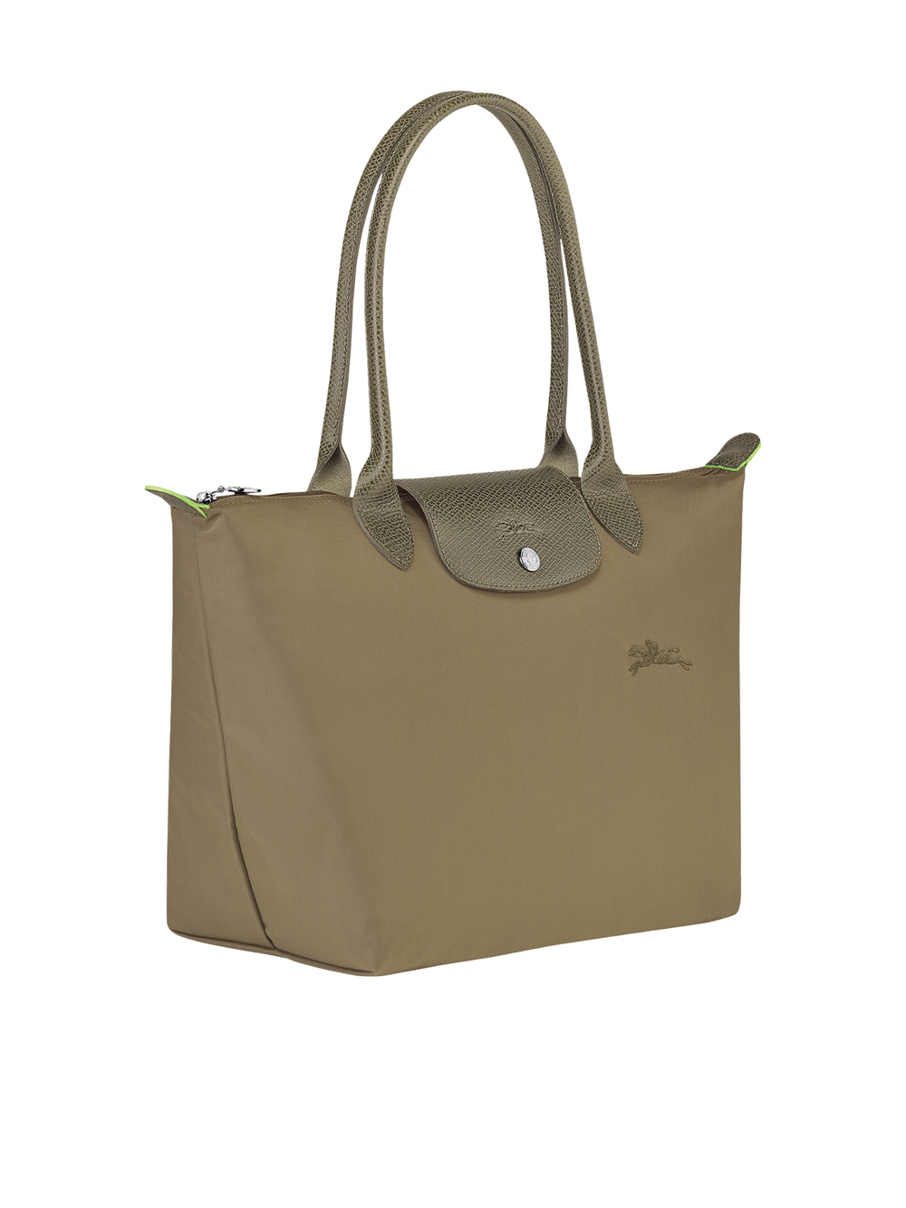 gambar-samping-Longchamp-Le-Pliage-Green-Medium-Shoulder-Bag-Artichoke