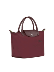 gambar-samping-Longchamp-Le-Pliage-Green-Small-Top-Handle-Bag-Bordeaux