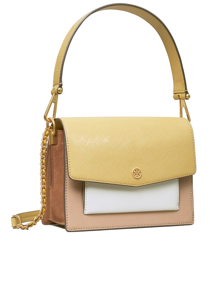gambar-samping-Tory-Burch-Robinson-Color-block-Convertible-Shoulder-Bag-In-Beeswax-Multi