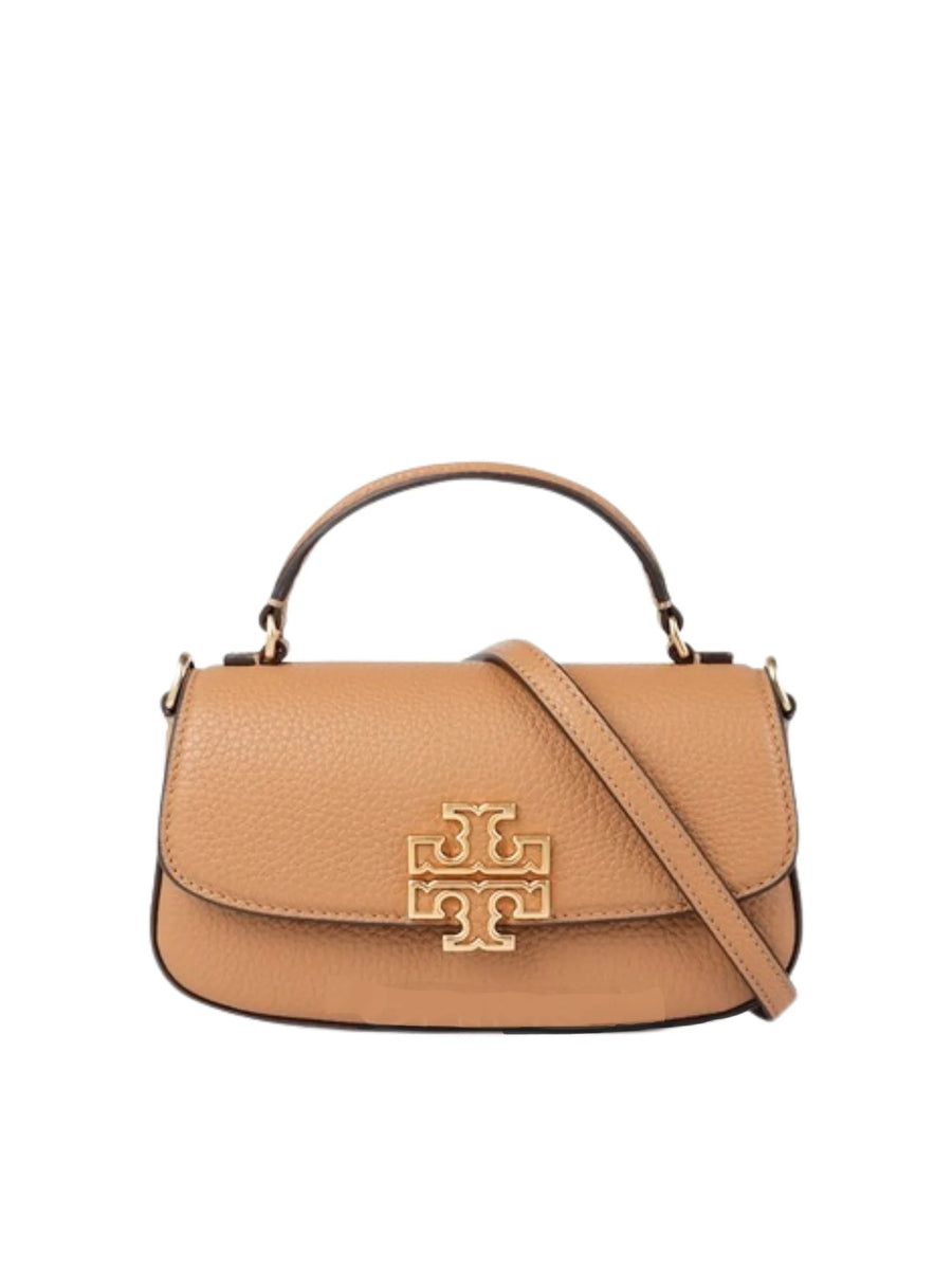 Tory Burch Britten Mini Top handle Leather Bag Moose Balilene