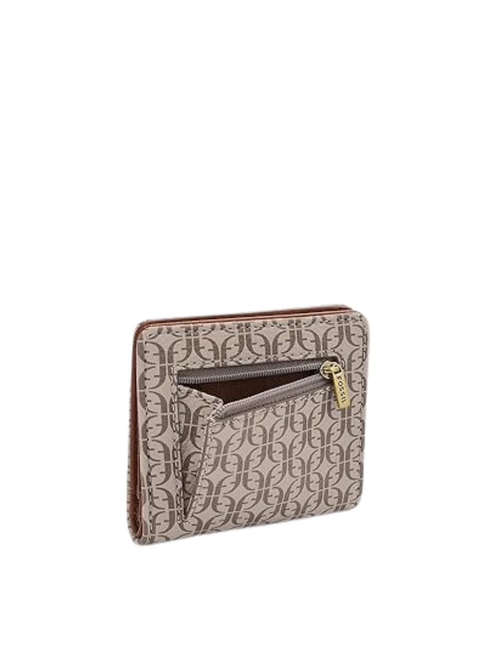 gambar-zip-Fossil-Tara-Small-Bi-Fold-Leather-Multi-function-Wallet-Taupe-Tan