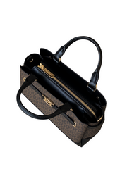 gambar-zip-Michael-35S3G6RS1B-Kors-Reed-Small-Belted-Logo-Satchel-Brown-Black