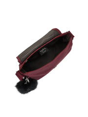 Kipling Sabian Small Adjustable Shoulder Bag Deep Burgundy
