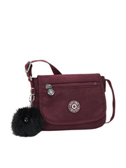 Kipling Sabian Small Adjustable Shoulder Bag Deep Burgundy
