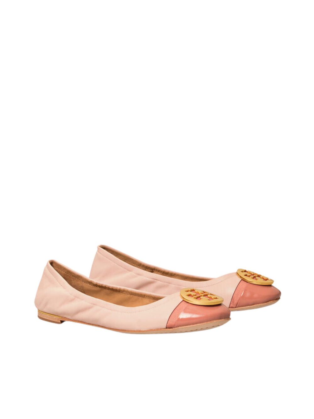nampak-depan-Tory-Burch-Minnie-Patent-Cap-Toe-Ballet-Flat-Sea-Shell-Pink