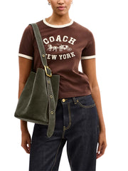 on-model-1-Coach-Bleecker-Bucket-Bag-Suede-Olive