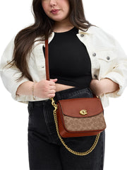 on-model-1-Coach-Cassie-Crossbody-Bag-19-In-Signature-Canvas-Tan-Caramel